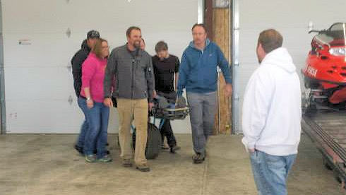 Practice moving a patient by wheeled litter Practice moving a patient by wheeled litter