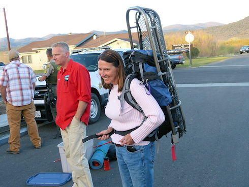 Cheryl shows how to pack a litter half