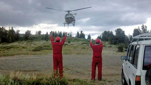 CHP H40 landing at Minaret Vista SAR Base CHP H40 landing at Minaret Vista SAR Base