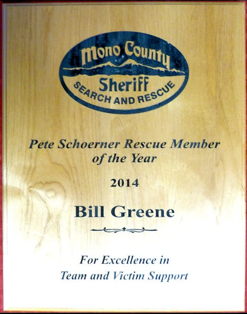 Bill Greene - Pete Schoerner Rescue Member 2014 Bill Greene - Pete Schoerner Rescue Member 2014