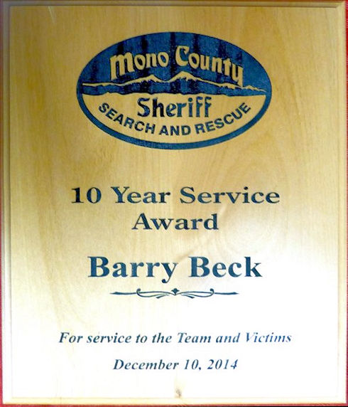Barry Beck ten years of service Barry Beck ten years of service