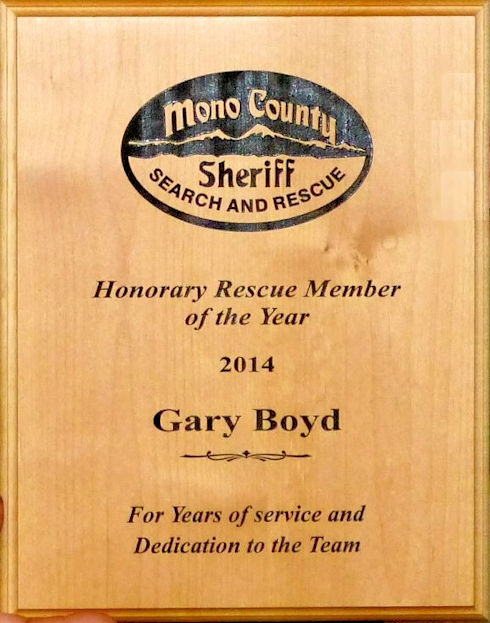 Gary Boyd Honorary Rescue Member of the Year Gary Boyd Honorary Rescue Member of the Year