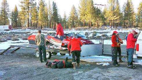 Snowmobiles were utiliized to rescue stranded backpacker Snowmobiles were utiliized to rescue stranded backpacker
