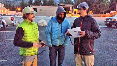 Students discussing how to use the radios Students discussing how to use the radios