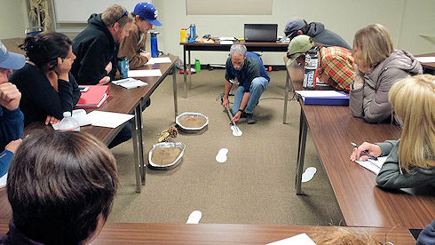 Steve Case instructing use of tracking stick Steve Case instructing use of tracking stick