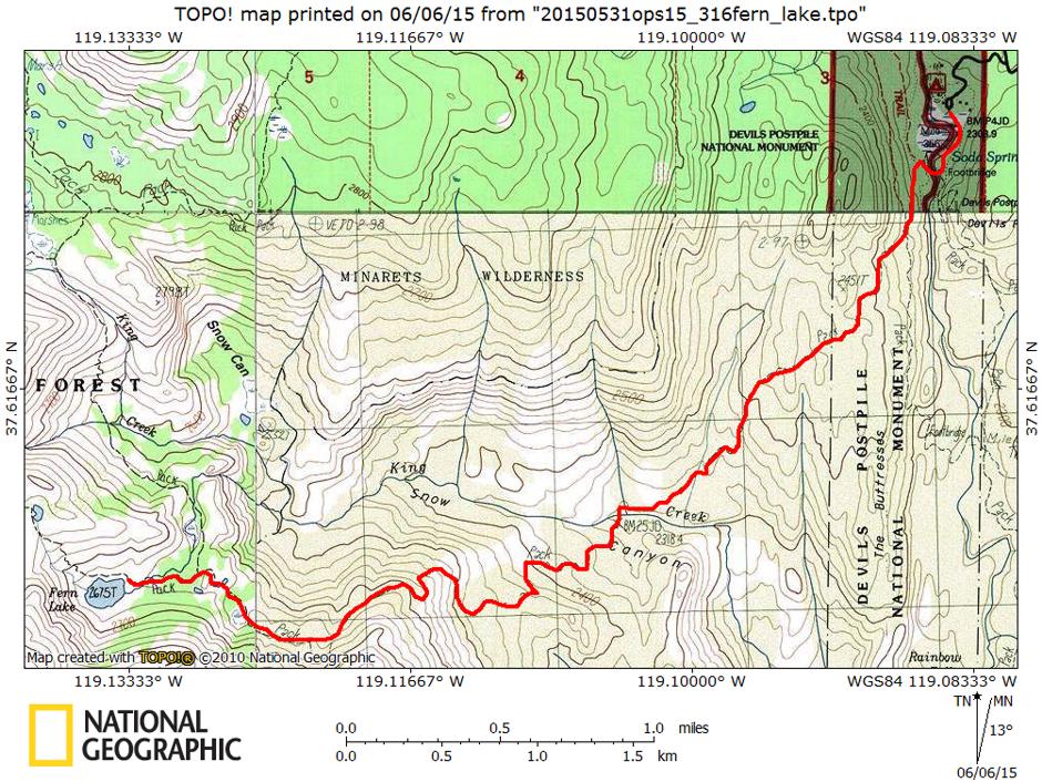 Fern Lake Rescue Route Map