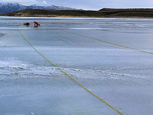 Rescue team on the ice Rescue team on the ice
