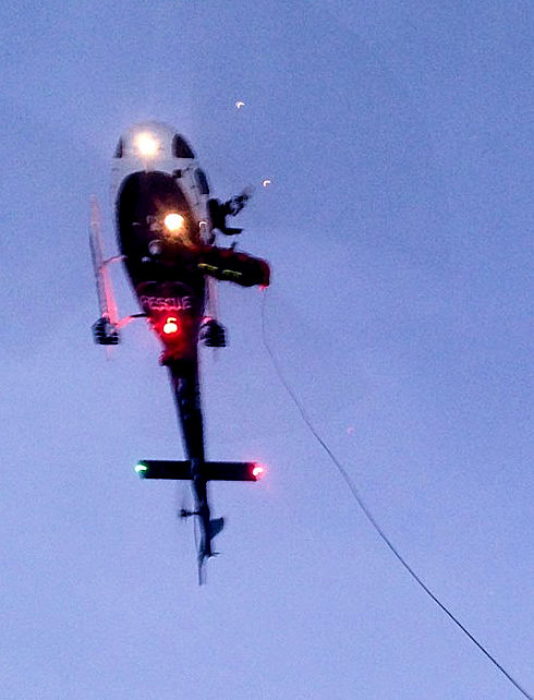 Subject hoisted to CHP H40 helicopter Subject hoisted to CHP H40 helicopter