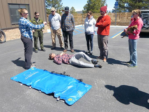 Ben Traxler is the 'victim' for litter practice