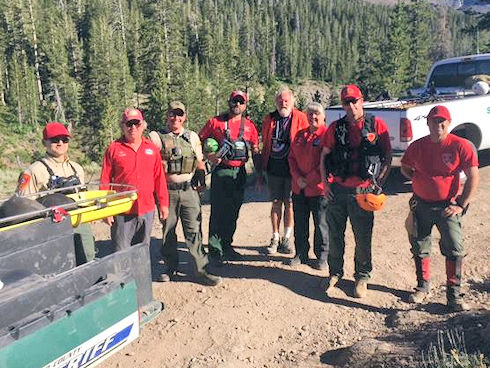 The team at the PCT/Leavitt Lake hiker rescue The team at the PCT/Leavitt Lake hiker rescue