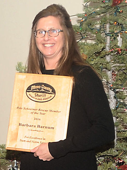 Barbara Barnum - 2016 Pete Schoerner Rescue Member of the Year Barbara Barnum - 2016 Pete Schoerner Rescue Member of the Year