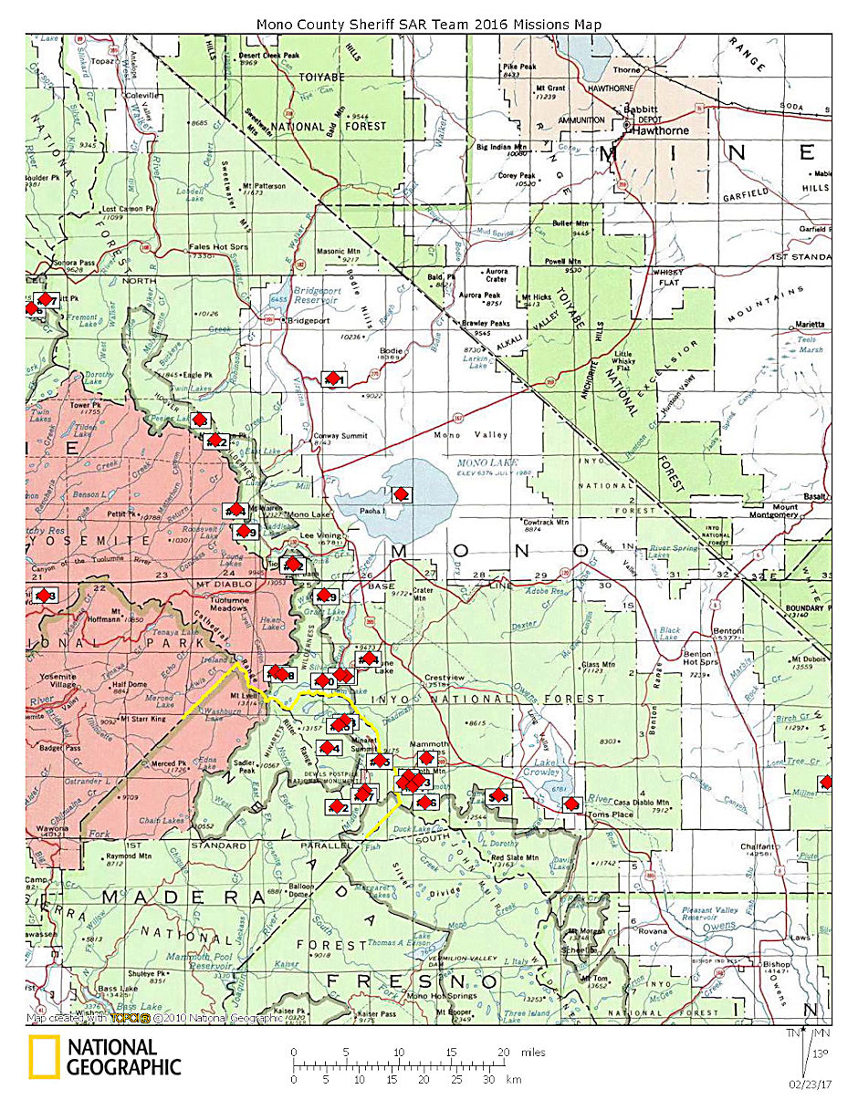 2016 SAR Mission Map