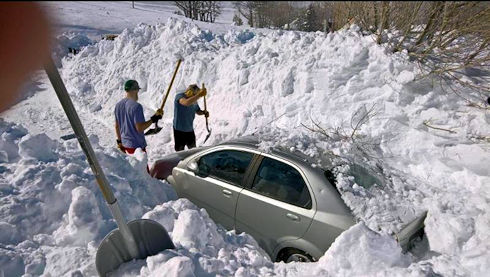 Avalanche dig-out at Dan and Heidi's