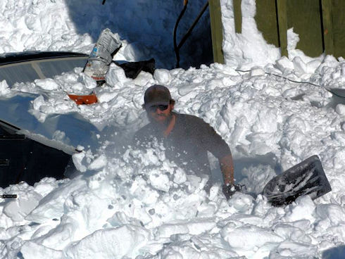 Avalanche dig-out at Dan and Heidi's