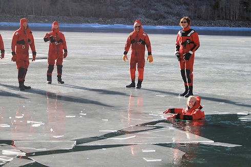 Lake Ice Rescue Training at Lundy Lake