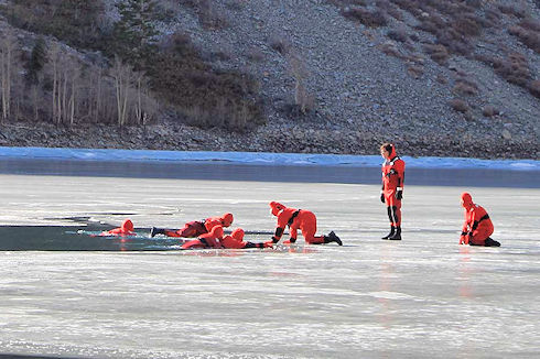 Lake Ice Rescue Training at Lundy Lake