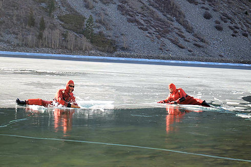 Lake Ice Rescue Training at Lundy Lake