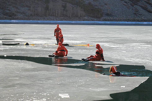 Lake Ice Rescue Training at Lundy Lake Lake Ice Rescue Training at Lundy Lake