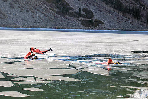 Lake Ice Rescue Training at Lundy Lake