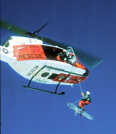 LaMoore NAS Helicopter cable litter lift - Gary Guenther Photo LaMoore NAS Helicopter cable litter lift - Gary Guenther Photo