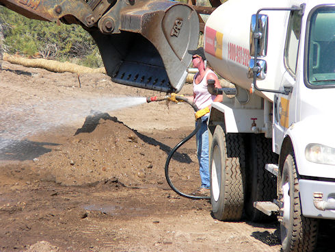 Watering fill dirt for compaction September 15, 2011