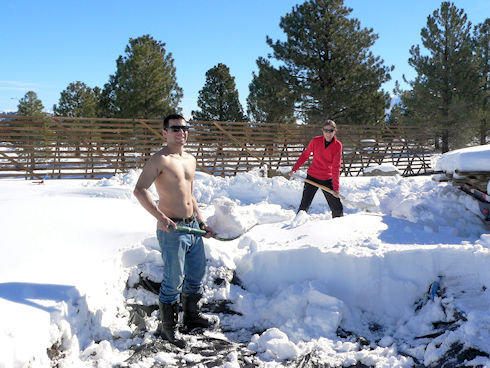 SAR Team clearing snow - January 25, 2012