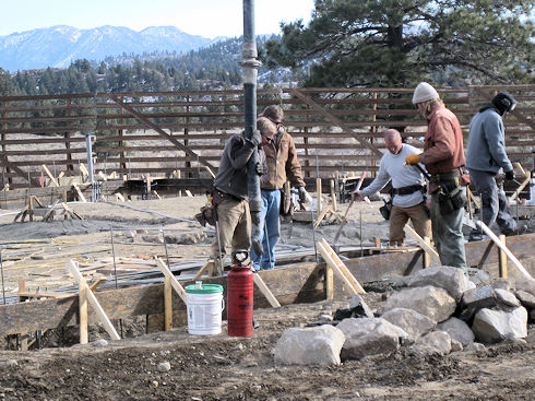 Pouring concrete - February 6, 2012