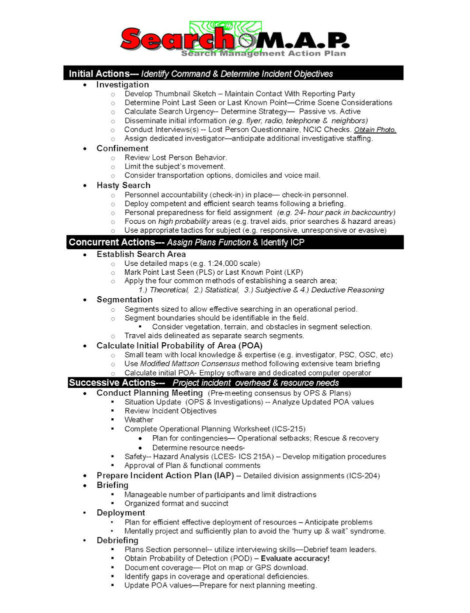 Search Management Action Plan Search Management Action Plan